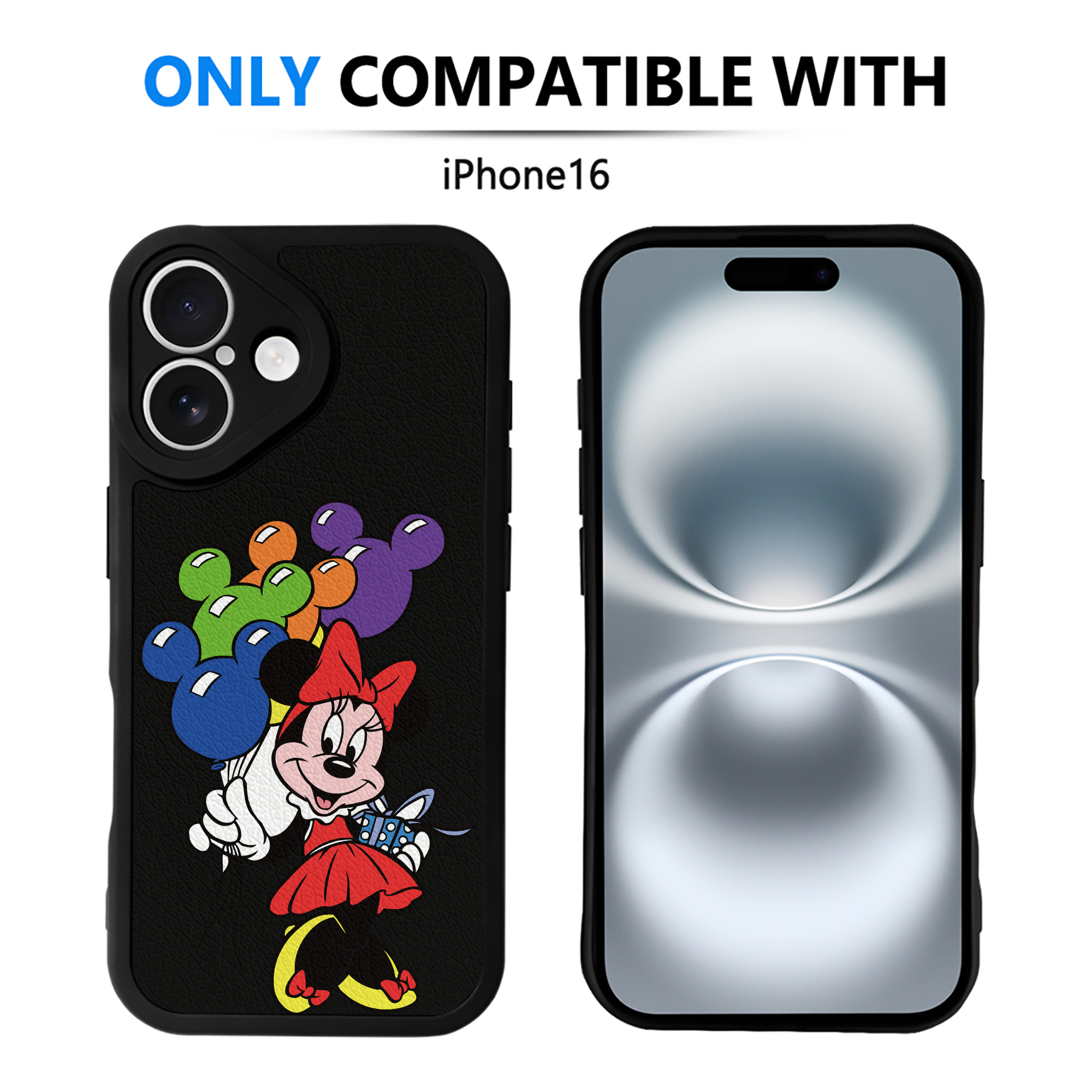 （画像用） ミッキーマウス Mickey Mouse 【iPhone 16シリーズ対応】シリコンスマホケース（レザー調） 材質：シリコン